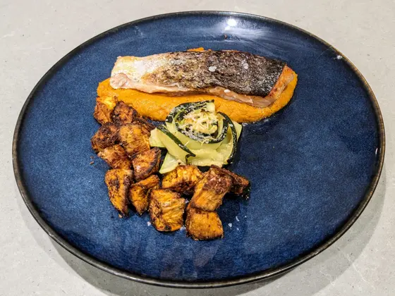Cover image for Salmon with Romesco sauce